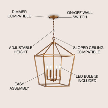Pagoda Lantern Metal LED Pendant